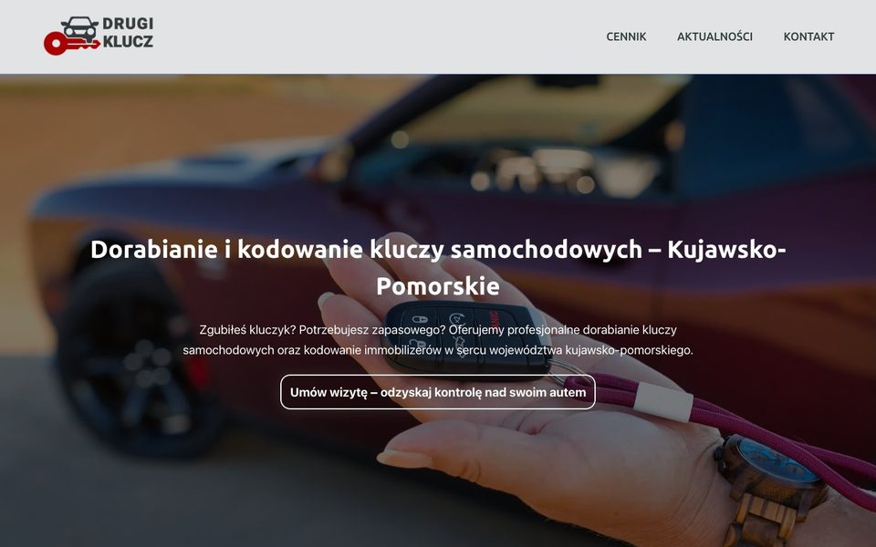 Zrzut ekranu strony drugiklucz.pl